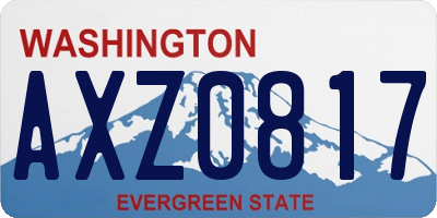 WA license plate AXZ0817
