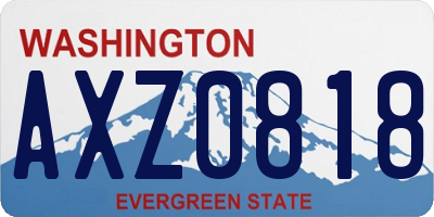 WA license plate AXZ0818