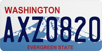 WA license plate AXZ0820