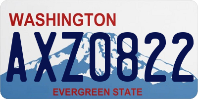 WA license plate AXZ0822