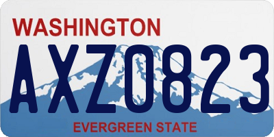 WA license plate AXZ0823