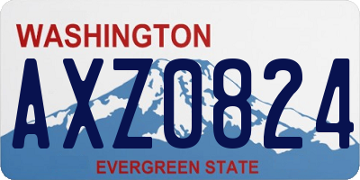 WA license plate AXZ0824
