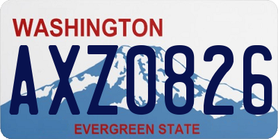 WA license plate AXZ0826
