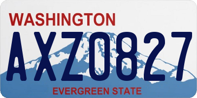 WA license plate AXZ0827