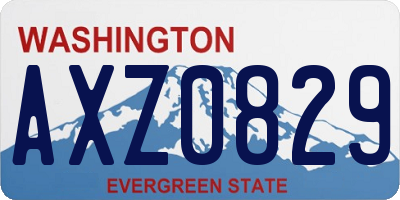 WA license plate AXZ0829