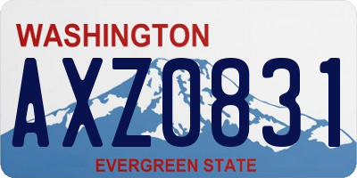 WA license plate AXZ0831