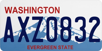 WA license plate AXZ0832
