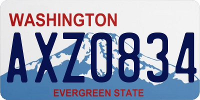 WA license plate AXZ0834