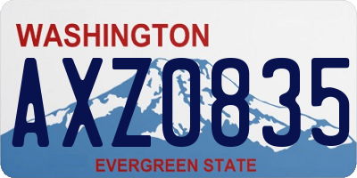 WA license plate AXZ0835