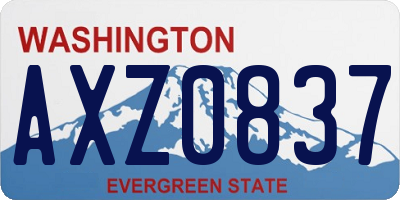 WA license plate AXZ0837
