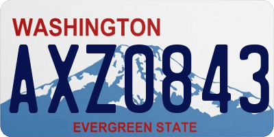 WA license plate AXZ0843