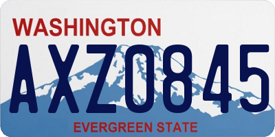 WA license plate AXZ0845