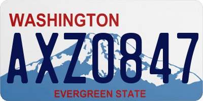 WA license plate AXZ0847