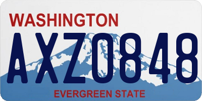 WA license plate AXZ0848