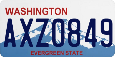 WA license plate AXZ0849