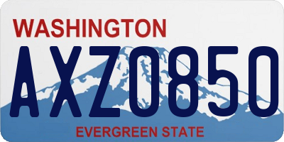 WA license plate AXZ0850