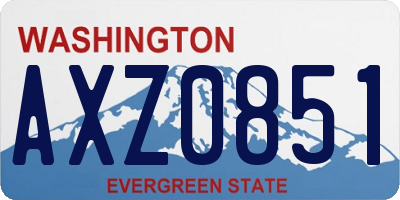 WA license plate AXZ0851
