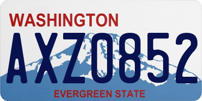 WA license plate AXZ0852