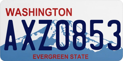 WA license plate AXZ0853