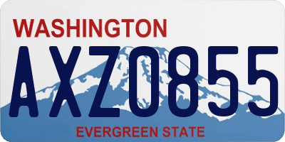 WA license plate AXZ0855