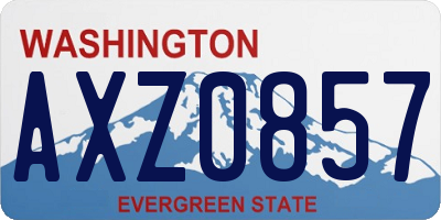 WA license plate AXZ0857