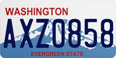 WA license plate AXZ0858