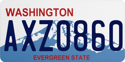 WA license plate AXZ0860