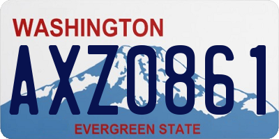 WA license plate AXZ0861