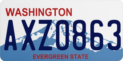 WA license plate AXZ0863
