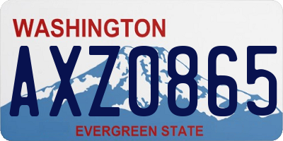 WA license plate AXZ0865