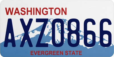 WA license plate AXZ0866