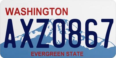 WA license plate AXZ0867