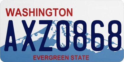 WA license plate AXZ0868