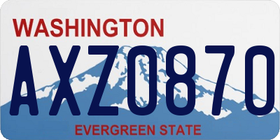 WA license plate AXZ0870