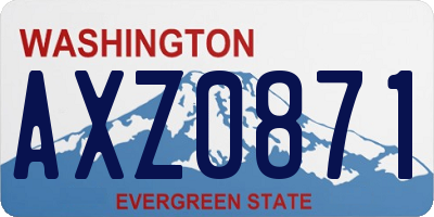 WA license plate AXZ0871