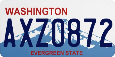 WA license plate AXZ0872