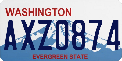 WA license plate AXZ0874