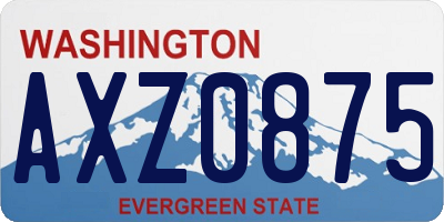 WA license plate AXZ0875