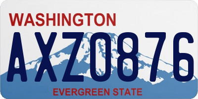 WA license plate AXZ0876