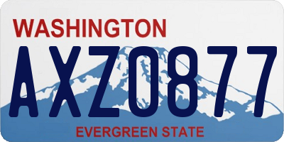 WA license plate AXZ0877