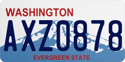 WA license plate AXZ0878