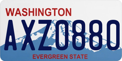 WA license plate AXZ0880