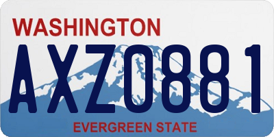 WA license plate AXZ0881