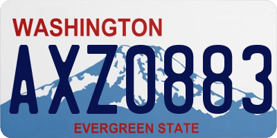 WA license plate AXZ0883