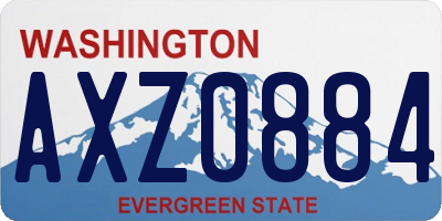 WA license plate AXZ0884