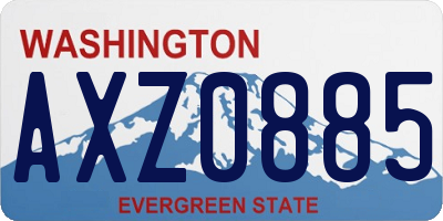 WA license plate AXZ0885