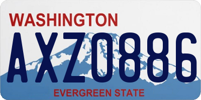 WA license plate AXZ0886
