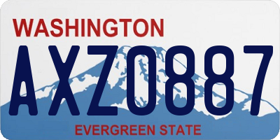 WA license plate AXZ0887