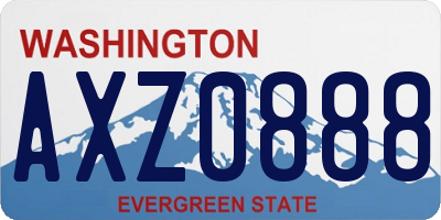 WA license plate AXZ0888