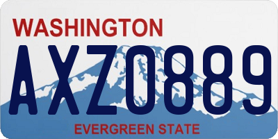 WA license plate AXZ0889